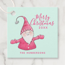Individuelle Name Niedlich Gnome Pink Mint Frohe W Geschenkanhänger