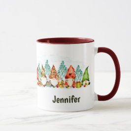 Individuelle Name Niedlich Gnomes Wasserfarben Wei Tasse