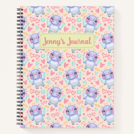 Individuelle Name Niedlich Hippo Bullet Journal Notizbuch