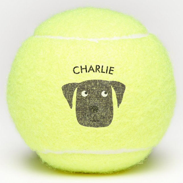 Individuelle Name Niedlich Hund Tennisbälle (Personalized cute Labrador Retriever dog tennis ball)