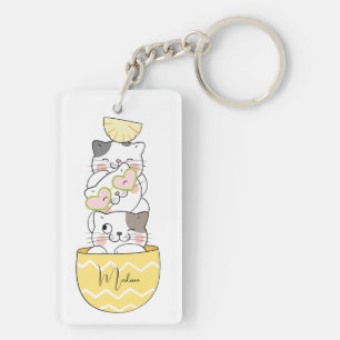 Individuelle Name Niedlich Kittens Schlüsselanhänger