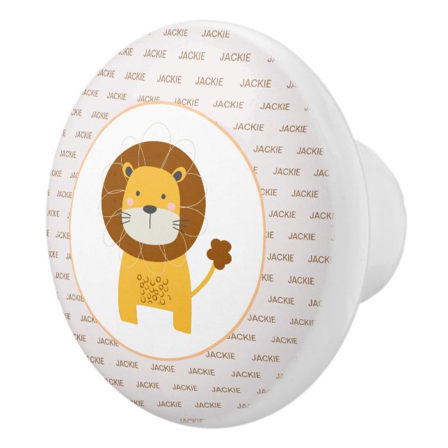 individuelle Name niedlich Lion unisex Dschungel T Keramikknauf (Rechts)