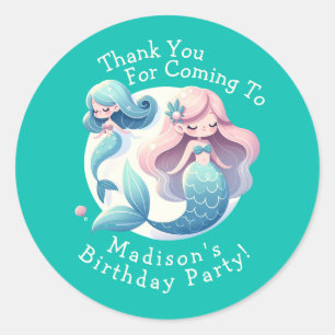 Individuelle Name Niedlich Mermaid Thema Magisch G Runder Aufkleber