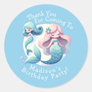 Individuelle Name Niedlich Mermaid Thema Magisch G Runder Aufkleber