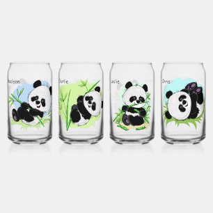 Individuelle Name Niedlich Pandas Dosenglas