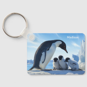Individuelle Name Niedlich Pinguine Schlüsselanhänger