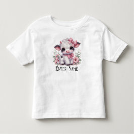 Individuelle Name Niedlich Pink Baby Girl Highland Kleinkind T-shirt