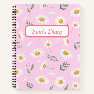 Individuelle Name Niedlich Pink Daisy Tagebuch