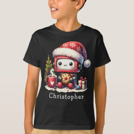 Individuelle Name Niedlich Robot Winterferien Weih T-Shirt