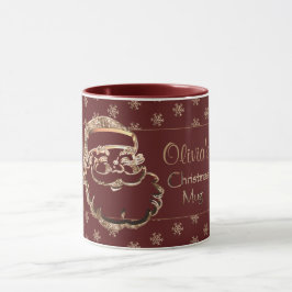 individuelle Name Niedlich Santa Red Maroon Gold W Tasse