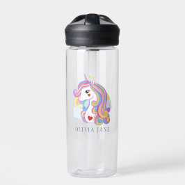 Individuelle Name Niedlich Unicorn Regenbogen Trinkflasche