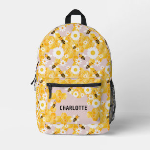 Individuelle Name Niedliche Hummeln Honeycomb Scho Bedruckter Rucksack