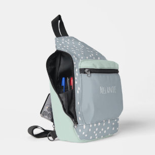 Individuelle Name, niedliche, moderne graue Flecke Crossbody Bag