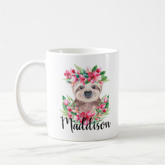 Individuelle Name Niedliche Sloth Tasse Mama Krank