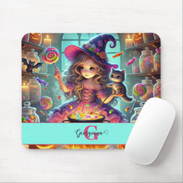 Individuelle Name Niedliche Whimsical HexenHallowe Mousepad