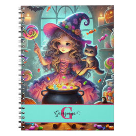Individuelle Name Niedliche Whimsical HexenHallowe Notizblock