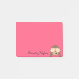 Individuelle Name | Niedlicher Affe Emoji Post-it Klebezettel