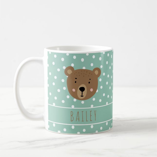 Individuelle Name Niedlicher Babybär Kaffeetasse (Links)