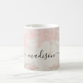 Individuelle Name Niedlicher Glitzer Tropfen Rosa  Kaffeetasse