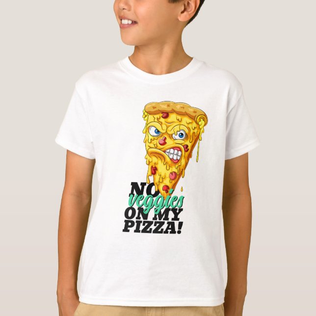Individuelle Name No Veggies Pizza T - Shirt (Vorderseite)