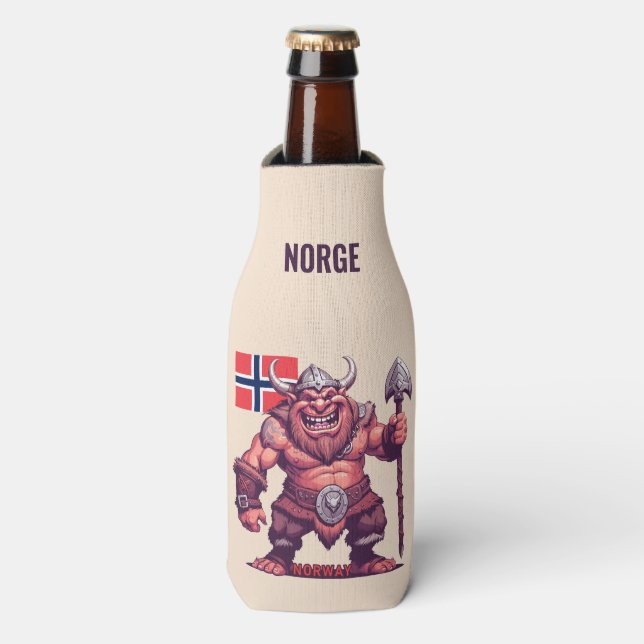 Individuelle Name Norwegischer Troll Flaschenkühler (Flaschenvorderseite)