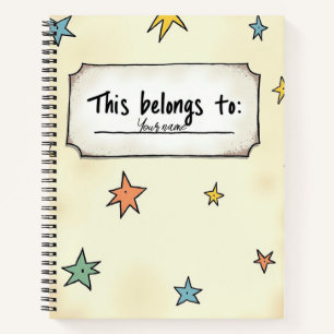 Individuelle Name-Notebook-Abdeckung mit Doodle-St Notizbuch