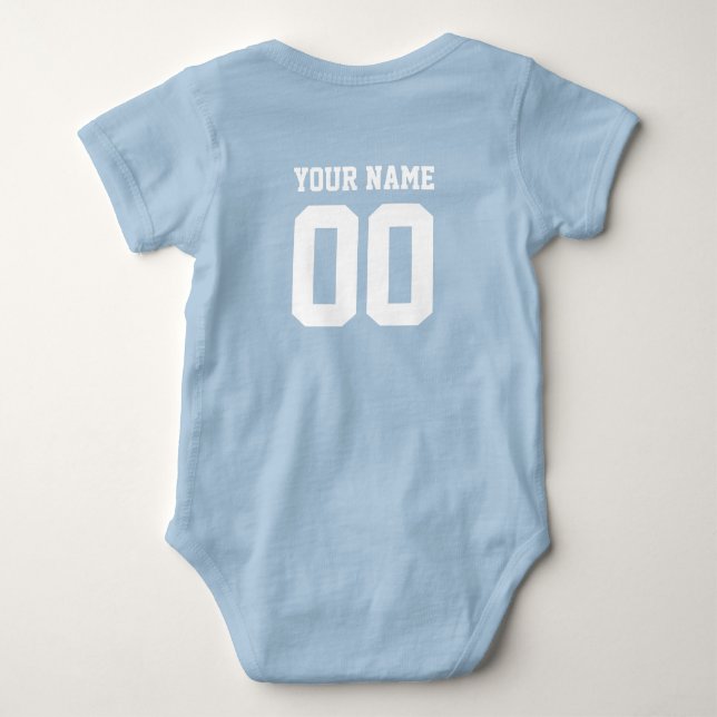 Individuelle Name Number Baby Football Jersey Body Baby Strampler (Rückseite)