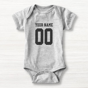 Individuelle Name Number Baby Football Jersey Body Strampler