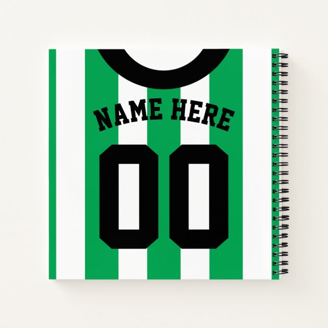 Individuelle Name & Number Soccer Rugby Jersey Notizbuch (Rückseite)