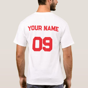 Individuelle Name Nummer auf der Rückseite Roter S T-Shirt