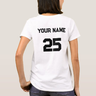 Individuelle Name Nummer auf der Rückseite Schwarz T-Shirt