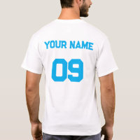 Individuelle Name Nummer auf der Rückseite Sky Blu