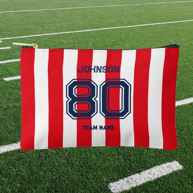 Individuelle Name-Nummer des Red & Navy-Sports-Tea Zubehörtasche (Von Creator hochgeladen)