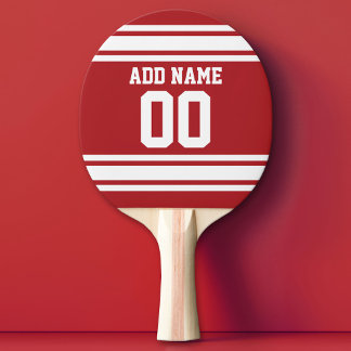 Individuelle Name Nummer des White and Red Sports Tischtennis Schläger