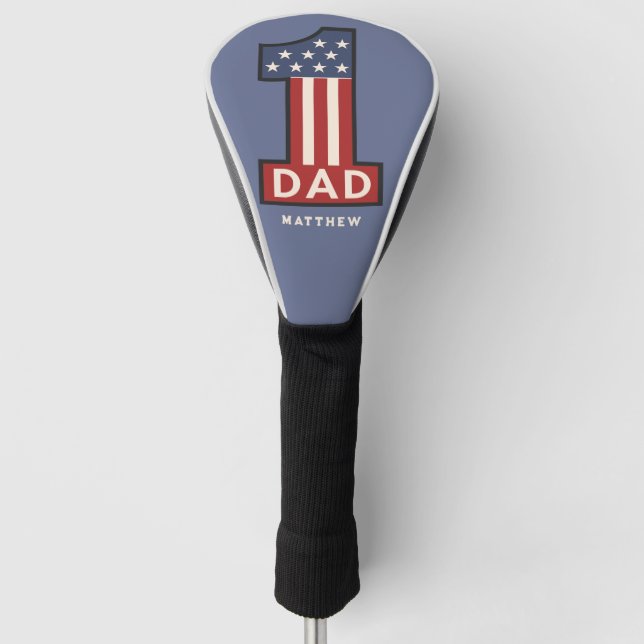 Individuelle Name Nummer Eins Bester Vater je Golf Headcover (Vorderseite)