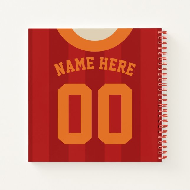 Individuelle Name Nummer Fußball Fußball Jersey Notizbuch (Rückseite)