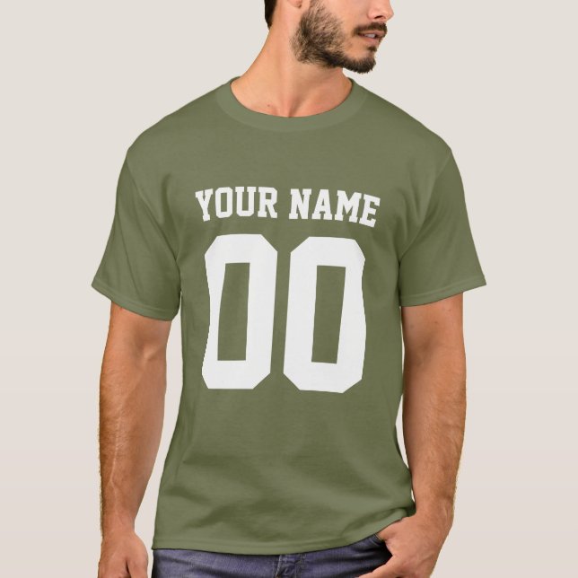 Individuelle Name Nummer Männer Fußball T - Shirt (Vorderseite)