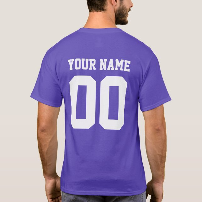 Individuelle Name Nummer Männer Fußball T - Shirt (Rückseite)