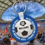 Individuelle Name-Nummer Teamname Fußball-Ball Schlüsselanhänger<br><div class="desc">Personalisierter Name,  Nummer,  Mannschaftsname und Werbegeschenk. Sie können die Hintergrundfarbe an Ihr Lieblings-Team anpassen. Entwickelt von Thisisnotme©</div>