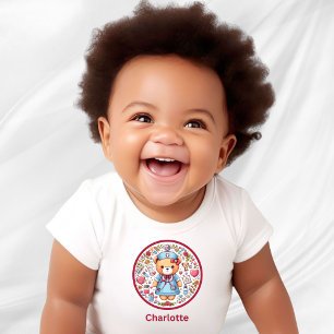Individuelle Name Nurse Teddy Bear Baby Strampler
