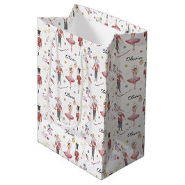 Individuelle Name Nutcracker Ballerina Weihnachten Mittlere Geschenktüte