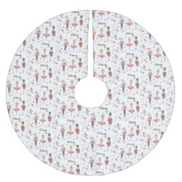 Individuelle Name Nutcracker Ballerina Weihnachten Polyester Weihnachtsbaumdecke