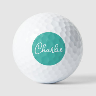 Individuelle Name oder Text auf aquamarin blauem H Golfball