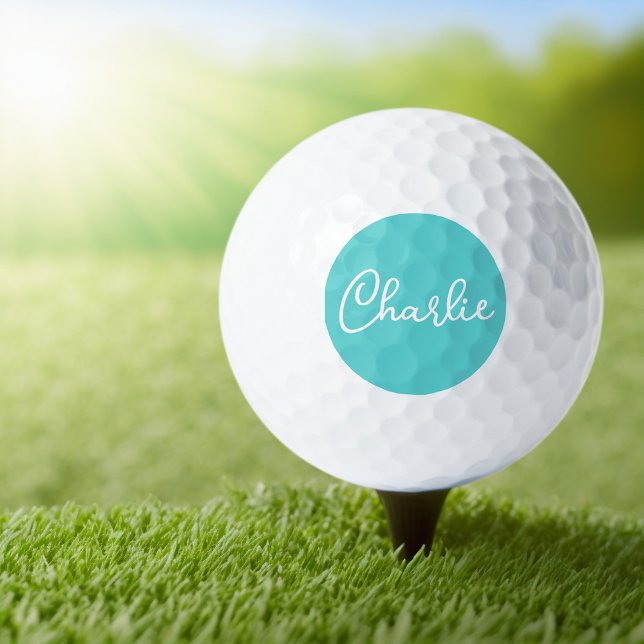 Individuelle Name oder Text auf aquarellblauem Hin Golfball (Von Creator hochgeladen)