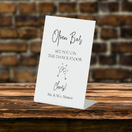 Individuelle Name Open Bar Dance Floor Hochzeit-Ze Sockelschild
