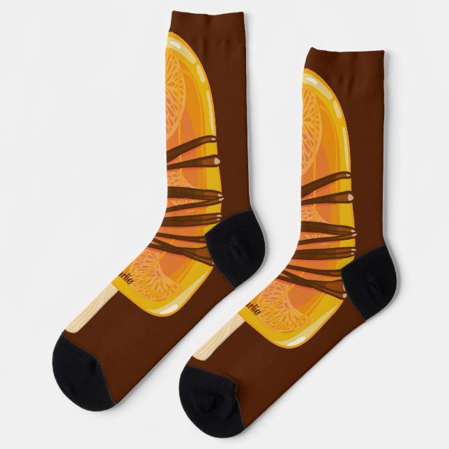 Individuelle Name Orange Popsicle Socken (Linkes Detail)