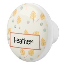 Individuelle Name Orange tropische Blätter Creme