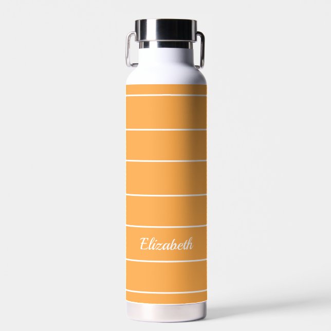 Individuelle Name Orange White Strike Modernes Mus Trinkflasche (Vorne)