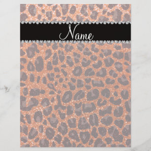 Individuelle Name Orangen-Glitzer-Leopard Flyer