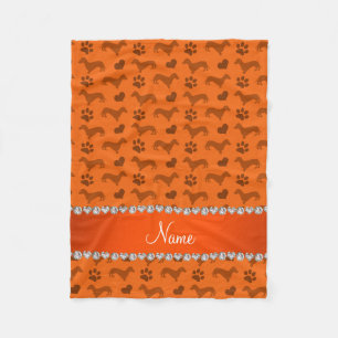 Individuelle Name Orangenhaine Dackeln Herzkraut Fleecedecke